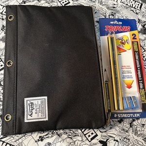 Hilroy binder bag and pencils